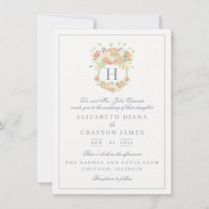 Invitation Aquarelle Floral Jardin Mariage Crest