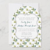 Invitation Aquarelle Floral Jaune Emeraude Mariage (Devant)