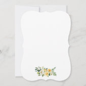 Invitation Aquarelle Floral Jaune Or Blanc Mariage (Dos)