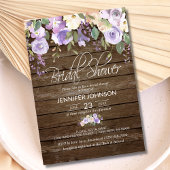 Invitation Aquarelle Floral Lavande Fête des mariées rustique