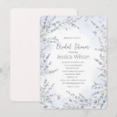 Invitation Aquarelle Floral Lavender Fête des mariées Invit (Devant / Derrière)