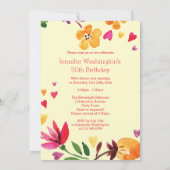 Invitation Aquarelle Floral Love Heart Wreath 50e anniversair (Dos)