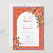 Invitation Aquarelle Floral Magenta Fuchsia Bridal Brunch (Devant)