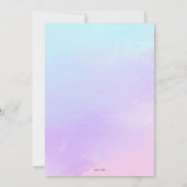 Invitation Aquarelle Floral Magique Unicorne 1er anniversaire (Dos)