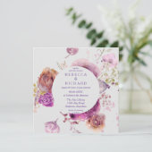 Invitation Aquarelle Floral Majesté Mariage (Debout devant)