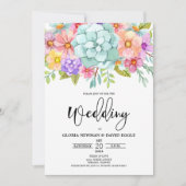 Invitation Aquarelle Floral Mariage (Devant)