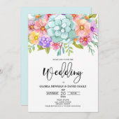 Invitation Aquarelle Floral Mariage (Devant / Derrière)