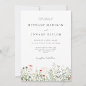 Invitation Aquarelle Floral Mariage (Devant)