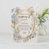 Invitation Aquarelle Floral Mariage (Debout devant)