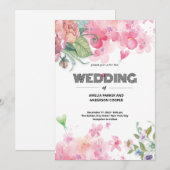 Invitation Aquarelle Floral Mariage (Devant / Derrière)