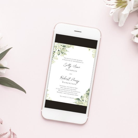 Invitation Aquarelle Floral Mariage