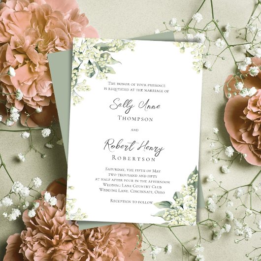 Invitation Aquarelle Floral Mariage