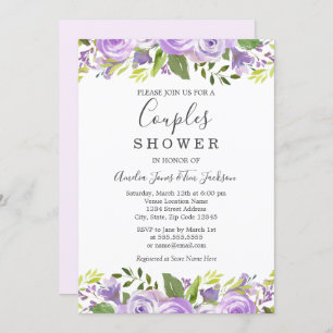 Invitation Aquarelle Floral Mariage Couples Douche