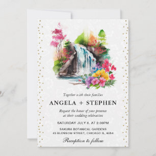 Invitation Aquarelle Floral Mariage de la cascade de printemp