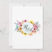 Invitation Aquarelle Floral Mariage élégant (Dos)