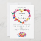 Invitation Aquarelle Floral Mariage Fiesta (Devant)