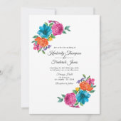 Invitation Aquarelle Floral Mariage Fiesta (Devant)