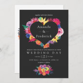 Invitation Aquarelle Floral Mariage Fiesta (Devant / Derrière)