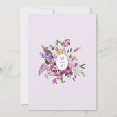 Invitation Aquarelle Floral Mariage Lavande (Dos)