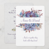 Invitation Aquarelle Floral Mariage Renouvellement Vow (Devant / Derrière)