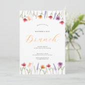 Invitation Aquarelle Floral Mothers Day Brunch (Debout devant)