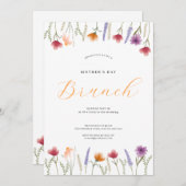 Invitation Aquarelle Floral Mothers Day Brunch (Devant / Derrière)