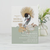 Invitation Aquarelle Floral Oiseau Parties scintillant or Fêt (Debout devant)