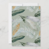 Invitation Aquarelle Floral Oiseau Parties scintillant or Fêt (Dos)