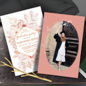 Invitation Aquarelle Floral Pampas minimum Graduation