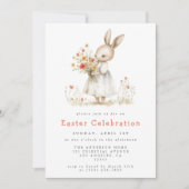 Invitation Aquarelle Floral Pâques (Devant)