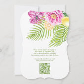 Invitation Aquarelle Floral Peonies QR Code Quinceañera (Dos)