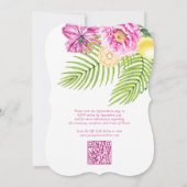 Invitation Aquarelle Floral Peonies QR Code Quinceañera (Dos)