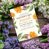 Invitation Aquarelle Floral pivoies brunch de la mère
