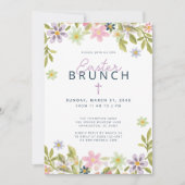 Invitation Aquarelle Floral Printemps Pâques Brunch Religieux (Devant)