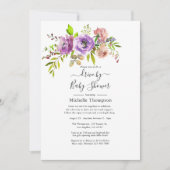 Invitation Aquarelle floral printemps passage en revue douche (Devant)
