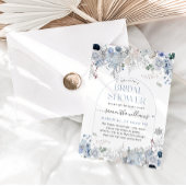 Invitation Aquarelle Floral Quelque chose de bleu Fête des ma