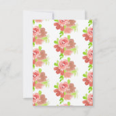 Invitation Aquarelle Floral rose Baptême Dédication (Dos)