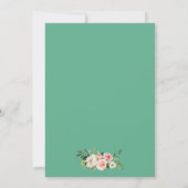 Invitation Aquarelle Floral Rose Blanc Or Mariage Neo Mint (Dos)