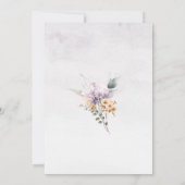 Invitation Aquarelle Floral Rose Blanc Purple Texture (Dos)