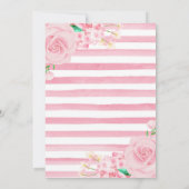 Invitation Aquarelle Floral Rose Circus Animaux Anniversaire (Dos)