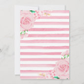 Invitation Aquarelle Floral Rose Circus Animaux Anniversaire (Dos)