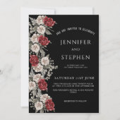 Invitation Aquarelle Floral Rose Eucalyptus Bordure, Mariage (Devant)