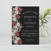 Invitation Aquarelle Floral Rose Eucalyptus Bordure, Mariage (Debout devant)