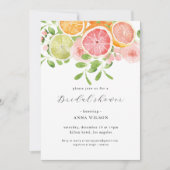 Invitation Aquarelle Floral rose Fête des mariées verte (Devant)