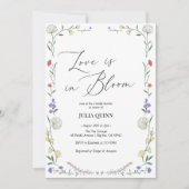 Invitation Aquarelle Floral rose Fête des mariées verte (Devant)