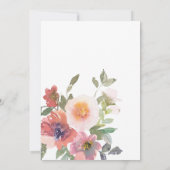 Invitation Aquarelle Floral rose Fête des mariées verte (Dos)