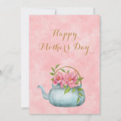 Invitation Aquarelle Floral rose fête des mères Tea Party (Dos)