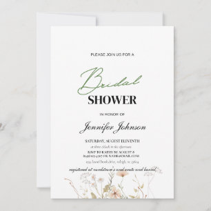 Invitation aquarelle, floral, rose, ivoire, crème, douche nup