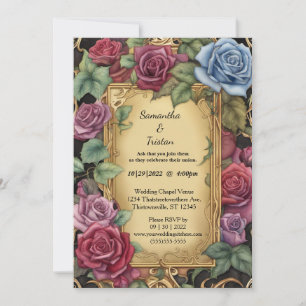 Invitation Aquarelle Floral Rose Jardin Mariage élégant