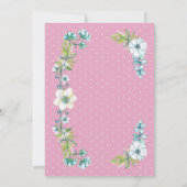 Invitation Aquarelle Floral rose Unicorn Baby shower Invitat (Dos)